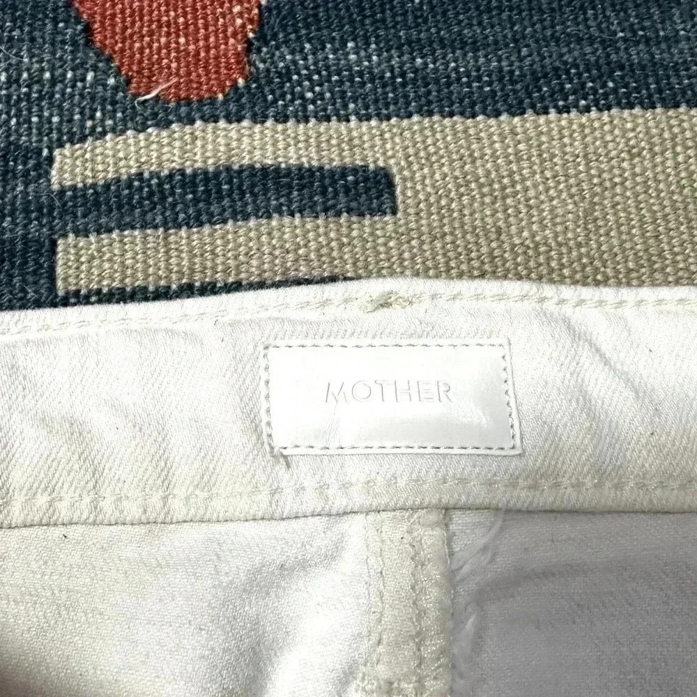 MOTHER the tomcat slide mini fray denim skirt in Dyed Natural Off White - Picture 13 of 13
